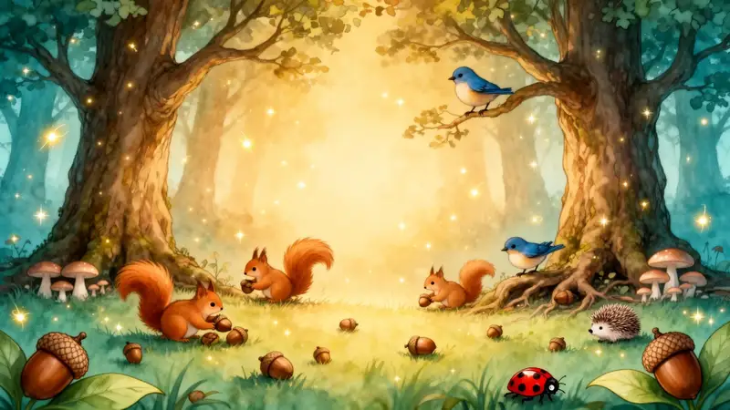 Whimsical forest illustration
